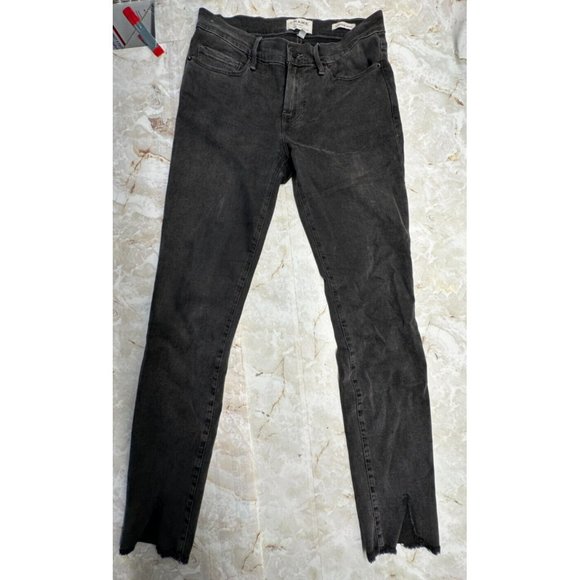 FRAME Jeans in‎ Drover  Le Skinny de Jeanne Slit-Hem Women size 27 - Picture 2 of 9
